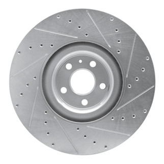 R1 16-26 Volvo XC90 Front Left Drilled & Slotted Silver Brake Rotor