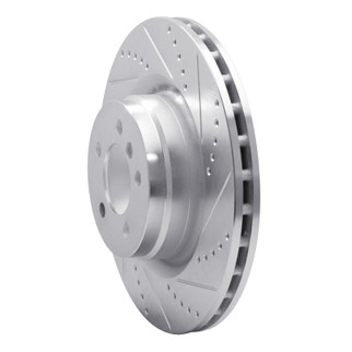 R1 06-12 Land Rover Range Rover Front Right Drilled & Slotted Silver Brake Rotor