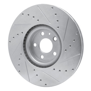 R1 16-26 Polestar Polestar 2 Front Left Drilled & Slotted Silver Brake Rotor