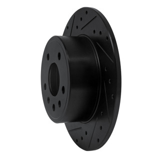 R1 97-08 Chevrolet ASTRA (Mexico) Rear Left Drilled & Slotted Black Brake Rotor