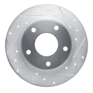 R1 20-25 Nissan SENTRA Rear Right Drilled & Slotted Silver Brake Rotor