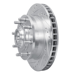 R1 93-95 Chevrolet G30 Front Left Drilled & Slotted Silver Brake Rotor