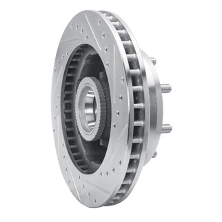 R1 93-95 Chevrolet G30 Front Left Drilled & Slotted Silver Brake Rotor