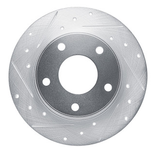 R1 20-25 Nissan SENTRA Rear Left Drilled & Slotted Silver Brake Rotor