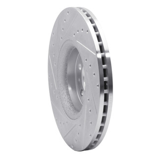 R1 03-09 Volvo XC90 Front Right Drilled & Slotted Silver Brake Rotor