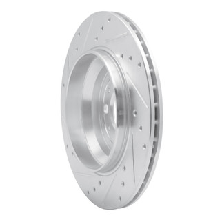 R1 03-14 Volvo XC90 Rear Right Drilled & Slotted Silver Brake Rotor