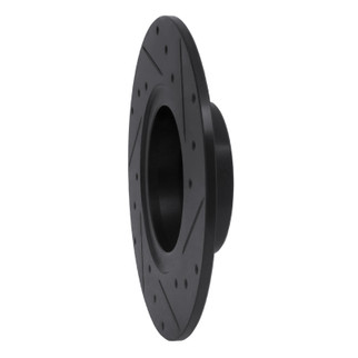 R1 62-80 MG MGB Front Left Drilled & Slotted Black Brake Rotor