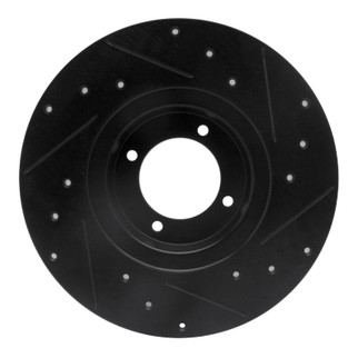 R1 62-80 MG MGB Front Left Drilled & Slotted Black Brake Rotor