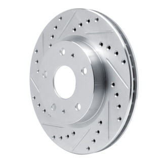 R1 88-89 Chevrolet C3500 Front Left Drilled & Slotted Silver Brake Rotor