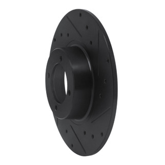 R1 62-80 MG MGB Front Right Drilled & Slotted Black Brake Rotor