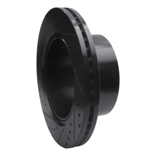 R1 19-25 Ram 3500 Rear Right Drilled & Slotted Black Brake Rotor