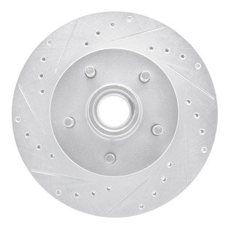 R1 83-92 Chevrolet G20 Front Left Drilled & Slotted Silver Brake Rotor