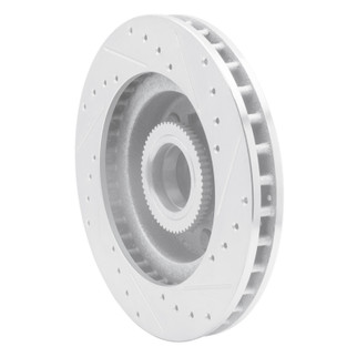 R1 83-92 Chevrolet G20 Front Left Drilled & Slotted Silver Brake Rotor