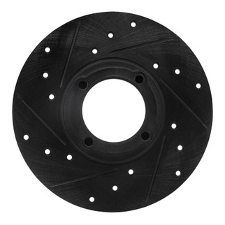 R1 63-79 Austin Healey Sprite Front Left Drilled & Slotted Black Brake Rotor