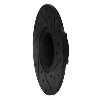 R1 63-79 Austin Healey Sprite Front Left Drilled & Slotted Black Brake Rotor