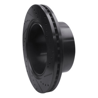 R1 19-25 Ram 3500 Rear Left Drilled & Slotted Black Brake Rotor