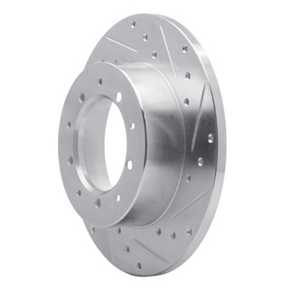 R1 74-16 Land Rover Defender (Mexico) Rear Right Drilled & Slotted Silver Brake Rotor