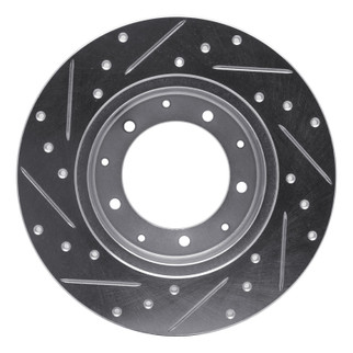 R1 74-16 Land Rover Defender (Mexico) Rear Right Drilled & Slotted Silver Brake Rotor