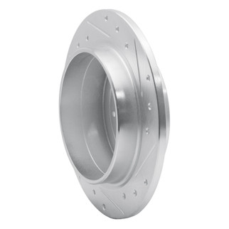 R1 95-97 Volvo 960 Rear Left Drilled & Slotted Silver Brake Rotor