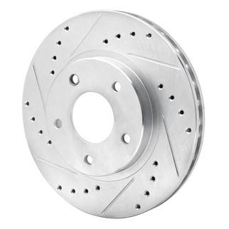 R1 99-01 Infiniti I30 Front Left Drilled & Slotted Silver Brake Rotor
