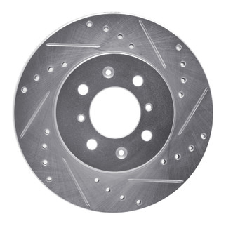R1 89-98 Hyundai SONATA Front Right Drilled & Slotted Silver Brake Rotor