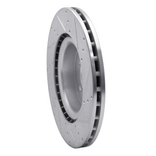 R1 06-17 Land Rover Discovery Front Left Drilled & Slotted Silver Brake Rotor