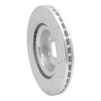 R1 12-19 Mercedes-Benz GLE300D Front Left Drilled & Slotted Silver Brake Rotor