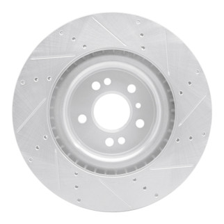 R1 12-19 Mercedes-Benz GLE300D Front Left Drilled & Slotted Silver Brake Rotor