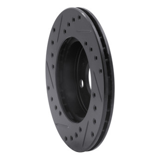 R1 91-99 Toyota Paseo Front Right Drilled & Slotted Black Brake Rotor
