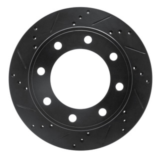 R1 99-05 Ford F-250 2WD (Super Duty) Rear Left Drilled & Slotted Black Brake Rotor