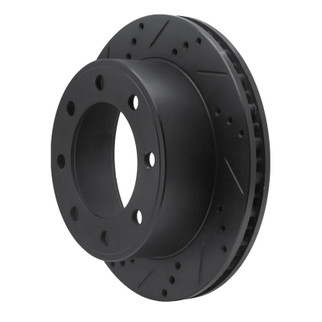 R1 99-05 Ford F-250 2WD (Super Duty) Rear Left Drilled & Slotted Black Brake Rotor