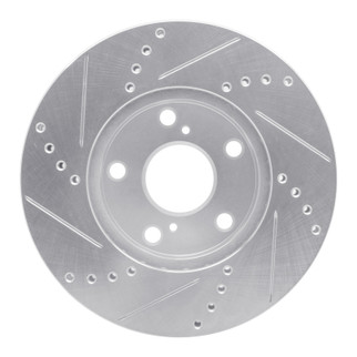R1 92-06 Lexus ES300 Front Right Drilled & Slotted Silver Brake Rotor