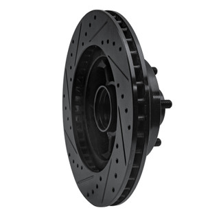 R1 68-73 Ford Mustang Front Right Drilled & Slotted Black Brake Rotor