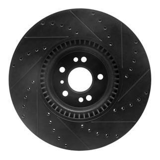 R1 07-09 Mercedes-Benz GL320 Front Left Drilled & Slotted Black Brake Rotor