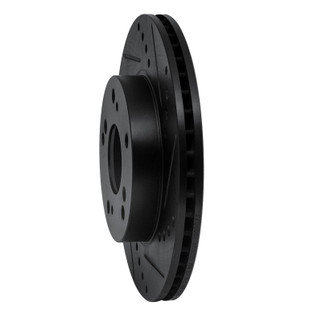R1 12-15 Acura ILX Front Right Drilled & Slotted Black Brake Rotor