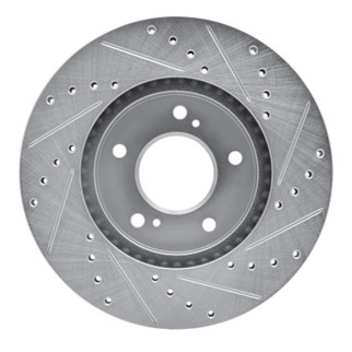 R1 91-01 Acura Legend Front Left Drilled & Slotted Silver Brake Rotor
