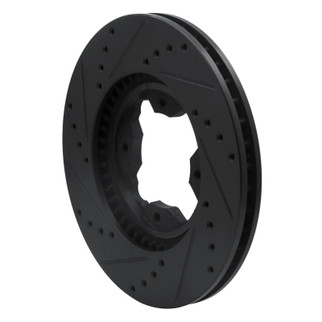 R1 91-97 Acura CL Front Right Drilled & Slotted Black Brake Rotor
