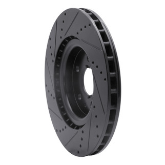 R1 09-17 Buick Regal Front Right Drilled & Slotted Black Brake Rotor
