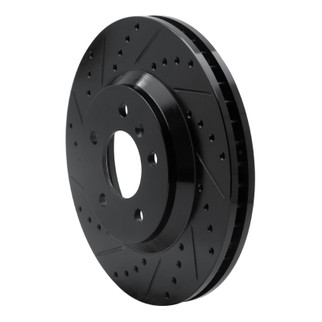 R1 06-16 Buick Lucerne Front Left Drilled & Slotted Black Brake Rotor