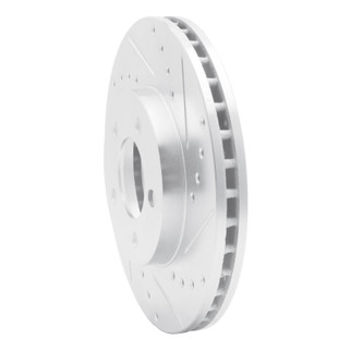 R1 91-00 Ford Windstar Front Right Drilled & Slotted Silver Brake Rotor