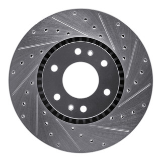 R1 02-09 Buick Rainier Front Right Drilled & Slotted Silver Brake Rotor