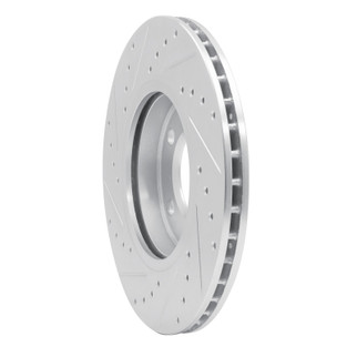 R1 11-16 Mini Cooper Paceman Front Right Drilled & Slotted Silver Brake Rotor