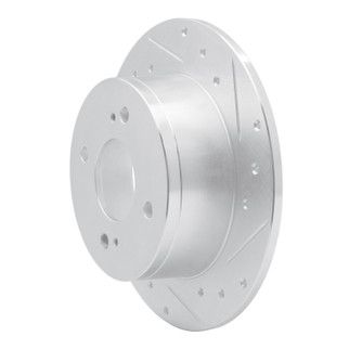 R1 1979-1981 Nissan Maxima Rear Right Drilled & Slotted Silver Brake Rotor