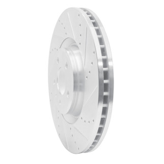 R1 2012-2018 Audi A6 (USA/Canada) Front Right Drilled & Slotted Silver Brake Rotor