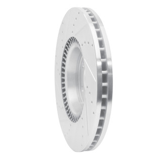 R1 2012-2018 Audi A6 (USA/Canada) Front Right Drilled & Slotted Silver Brake Rotor