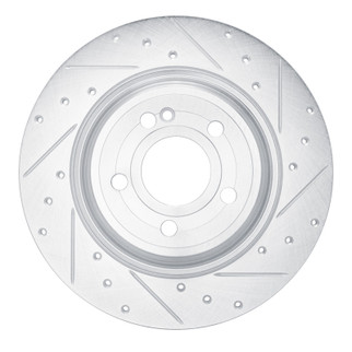 R1 2020-2025 Mercedes-Benz CLA250 Rear Right Drilled & Slotted Silver Brake Rotor