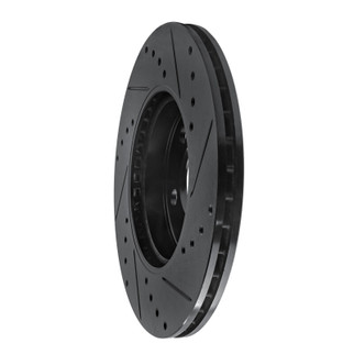 R1 14-21 Mini Cooper (Excl Clubman) Front Left Drilled & Slotted Black Brake Rotor