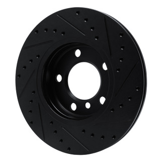 R1 11-16 Mini Cooper Paceman Front Left Drilled & Slotted Black Brake Rotor