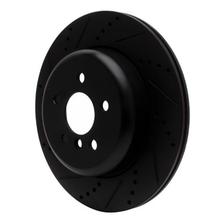 R1 17-25 BMW 430I Right Rear Drilled & Slotted Black Brake Rotor