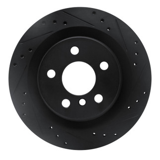 R1 16-26 BMW 228I Gran Coupe Rear Right Drilled & Slotted Black Brake Rotor